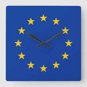 Reloj de pared con la bandera de la unión europea