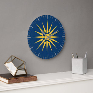 Reloj de pared con la bandera de Macedonia, Grecia