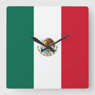 Reloj de pared con la bandera de México