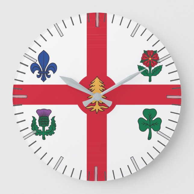 Reloj de pared con la bandera de Montreal, Canadá (Anverso)