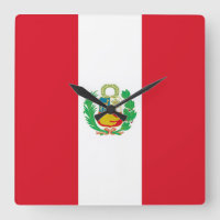 Reloj de pared con la bandera de Perú
