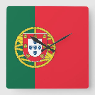 Reloj de pared con la bandera de Portugal