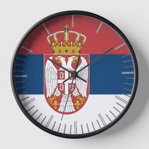Reloj de pared con la bandera de Serbia