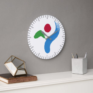 Reloj de pared con la bandera de Seúl, Corea del S