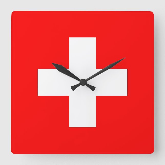 Reloj de pared con la bandera de Suiza (Anverso)