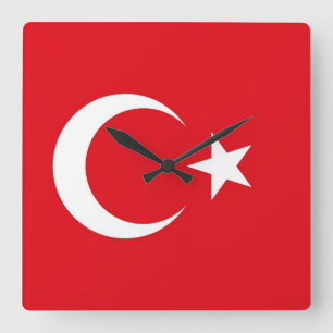 Reloj de pared con la bandera de Turquía