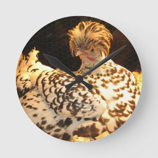 Reloj de pared con la gallina de Spitzhauben del