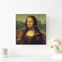 Reloj de pared con la Mona Lisa de Da Vinci