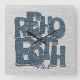 Reloj de pared con letras de jeans de Rehoboth Del