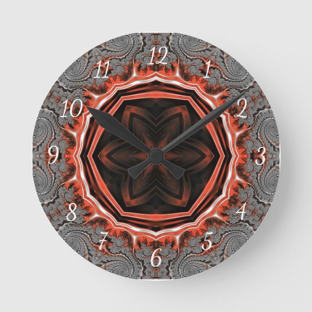 Reloj de pared con llamas de Kaleidoscope (Anverso)