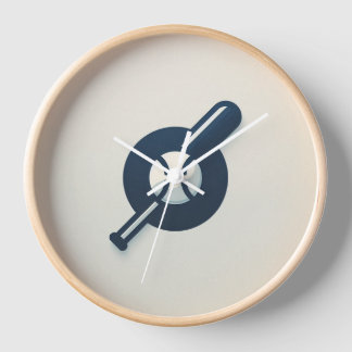 Reloj de pared con logotipo de béisbol