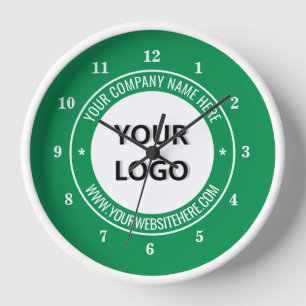 Reloj de pared con logotipo y texto personalizados