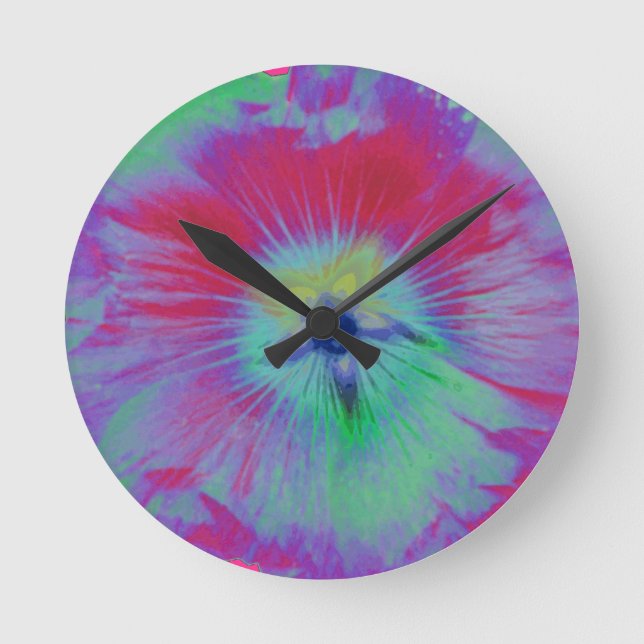 Reloj de pared con luces luminosas de la flor del  (Anverso)
