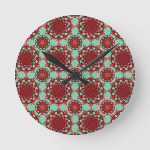 Reloj de pared con mandala floral radiante