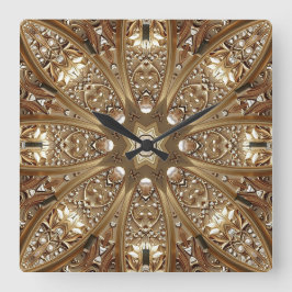 Reloj de pared con marco dorado ornamentado