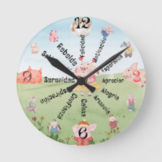 Reloj de pared con mensajes motivacionales español