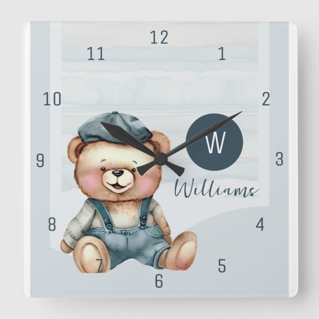 Reloj de pared con monograma de apellido familiar (Anverso)
