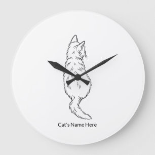 Reloj de pared con nombre de gato personalizado