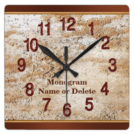 Reloj de pared con nombre personalizado y monogram