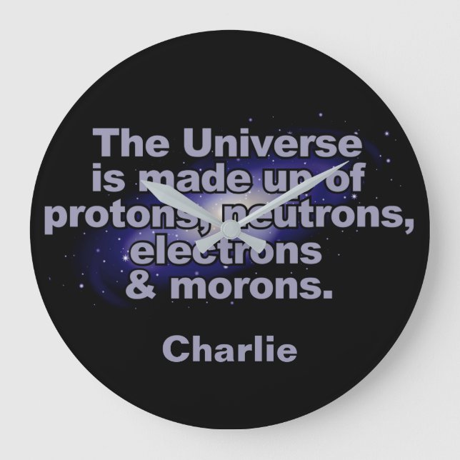 Reloj de pared con nombre propio "The Universe" (Anverso)