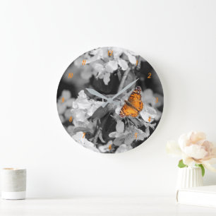Reloj de pared con número de mariposa de Lady Amer