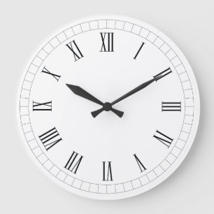 Reloj de pared con números romanos atemporal