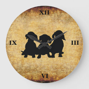 Reloj de pared con números romanos vintage Dachshu