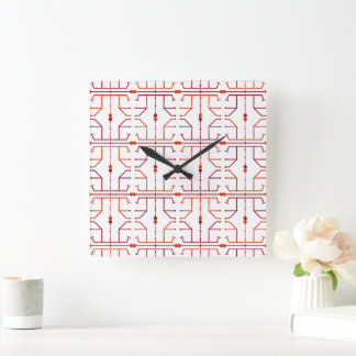 Reloj de pared con patrón abstracto de jeroglífico