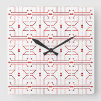 Reloj de pared con patrón abstracto de jeroglífico