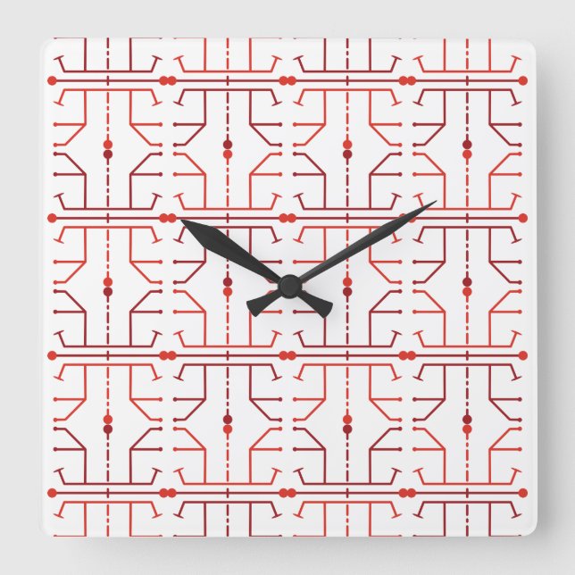 Reloj de pared con patrón abstracto de jeroglífico (Anverso)