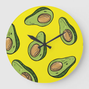 Reloj de Pared con Patrón de Aguacate Adorable - V