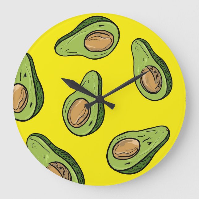 Reloj de Pared con Patrón de Aguacate Adorable - V (Anverso)