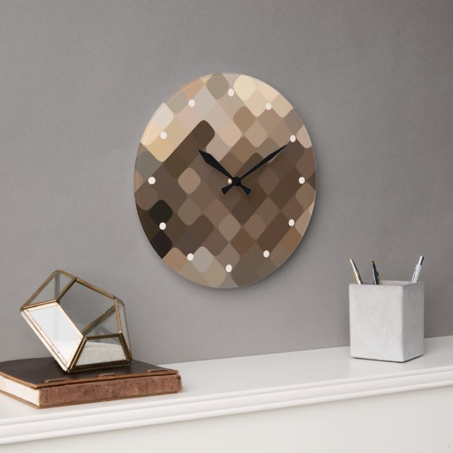Reloj de pared con patrón de arte de mosaico funky (Oficina)