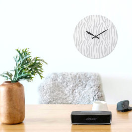 Reloj de pared con patrón de cebra gris