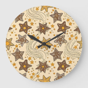 Reloj de Pared con Patrón de Estrellas Vintage