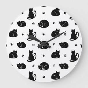 Reloj de pared con patrón de gatos en mosaico – Pa