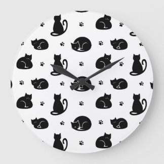 Reloj de pared con patrón de gatos en mosaico – Pa