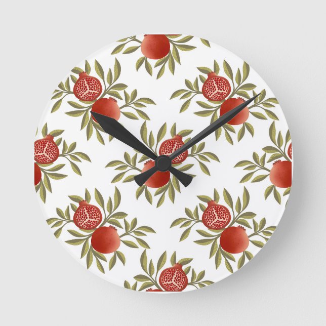 Reloj de pared con patrón de granada colorido |  (Anverso)