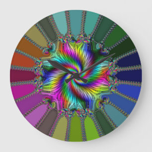 Reloj de pared con patrón de mandala colorido mode