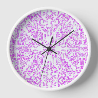 Reloj de pared con patrón de mandala de suave rosa