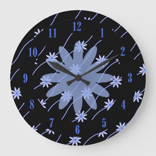 Reloj de pared con patrón floral de cadena de marg (Anverso)