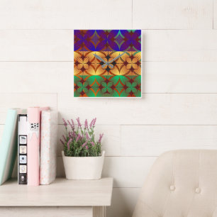 Reloj de pared con patrón geométrico de ráfaga de 