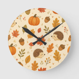 Reloj de pared con patrón otoño ideal para niños