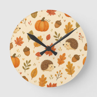 Reloj de pared con patrón otoño ideal para niños