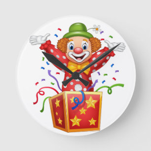 reloj de pared con payaso