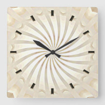 Reloj de pared con remolino de crema beige
