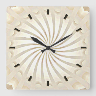 Reloj de pared con remolino de crema beige
