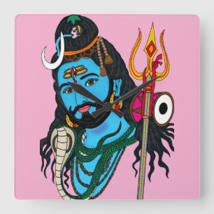 Reloj de pared con rostro de Shiva