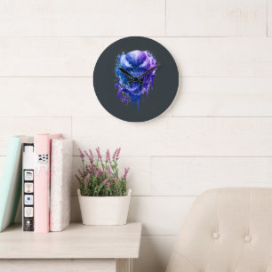 Reloj de pared con salpicaduras de acuarela de mon