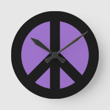 Reloj de pared con signo de paz de amatista